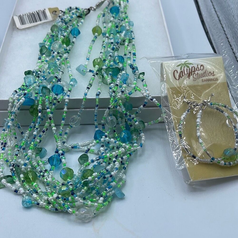 NWT Calypso Studio’s Ocean Carnival necklace & earrings.